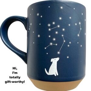 mug coffee  PET SHOP NWObox blue ceramic dog stars constellations